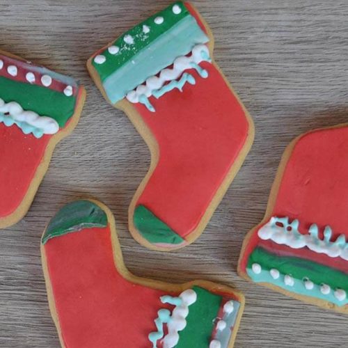 Biscotti decorati calza di Natale - senza Lattosio
