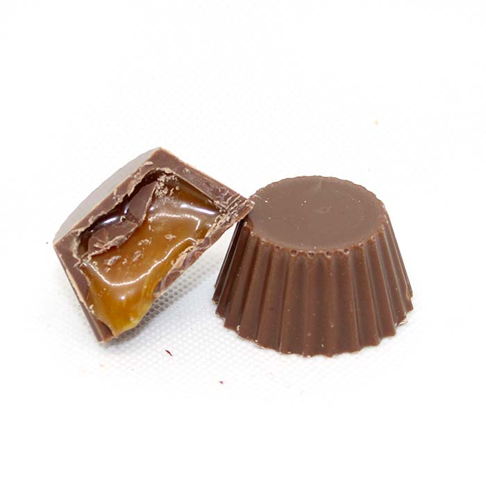 cioccolatino vegano ripieno al caramello dolce